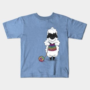 Crocheting Sheep Kids T-Shirt